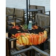 thumbnail image 2 of Burnt Orange Fall Outdoor Tablecloth with Umbrella Hole & Zipper, Black Maple Leaf Pumpkins Thanksgiving Round Tablecloth 60 Inch, Patio Table Cover Waterproof Table Cloth for Picnic/Party, 2 of 6