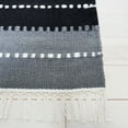 thumbnail image 3 of SAFAVIEH Striped Kilim Emma Striped Polyester Area Rug, Black/Ivory, 7' x 7' Square, 3 of 8