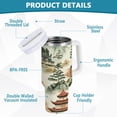 thumbnail image 2 of Yayeee 40oz Stainless Steel Tumbler with Straw and Handle Double-Wall Insulated Travel Water Bottle, Green Mountain Pattern, 2 of 8