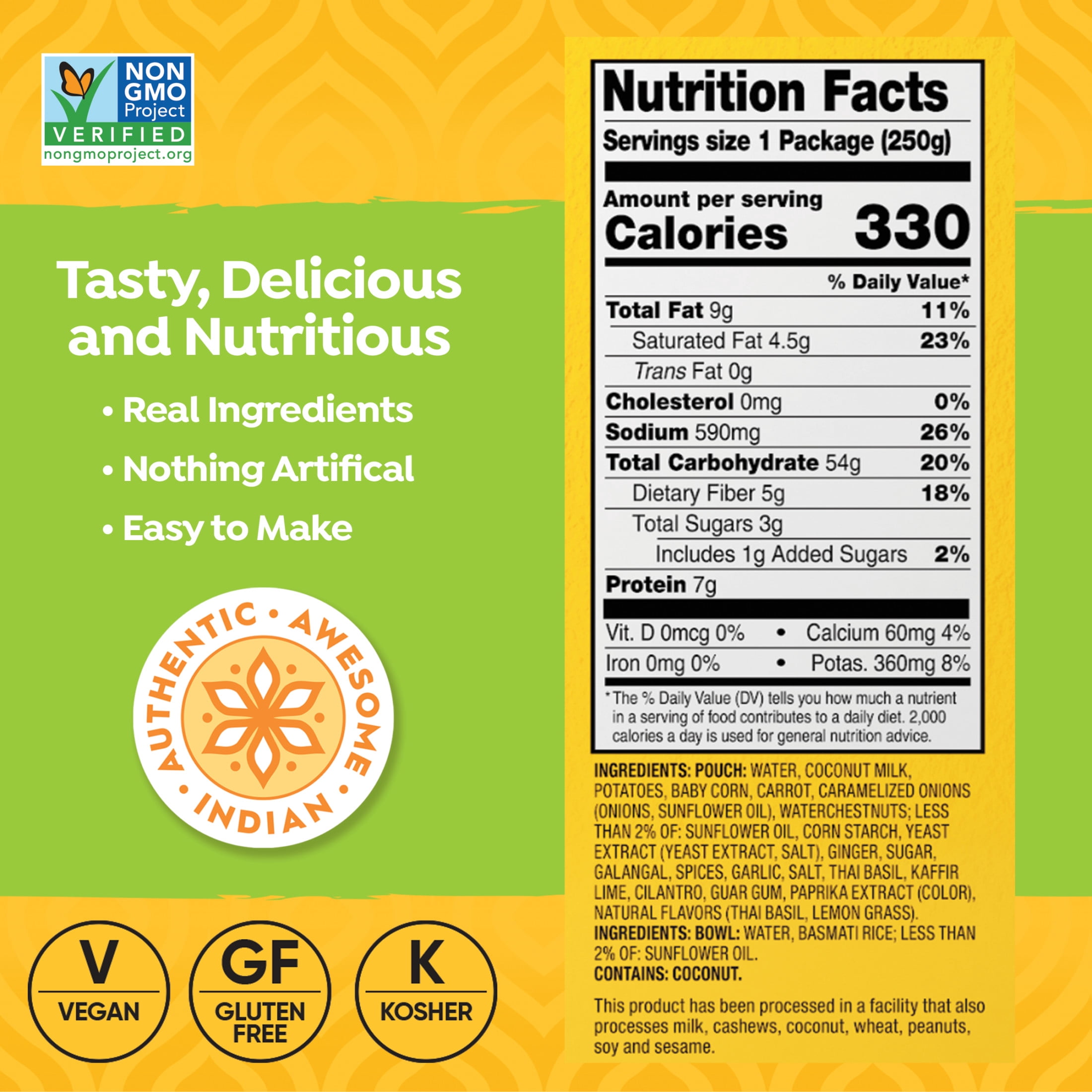 (2 pack) Thai Curry & Rice Bowl - Ready-to-Eat Meal