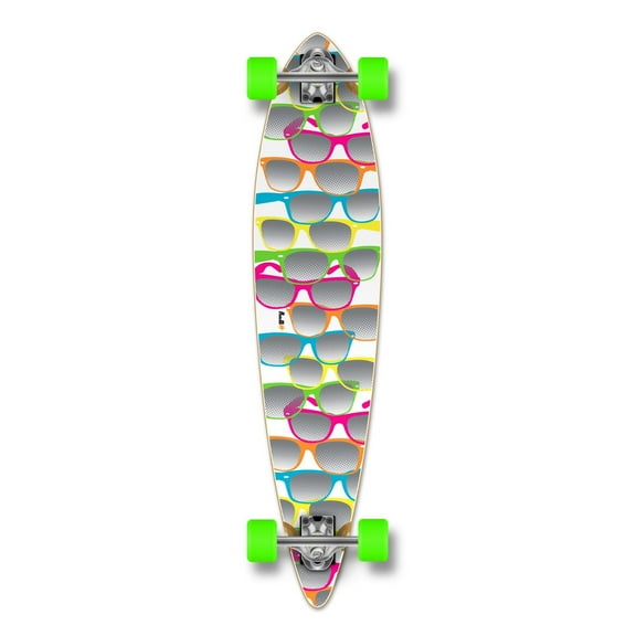 Yocaher Pintail Shades White Longboard Complete