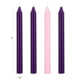 thumbnail image 3 of Mega Candles 4 pcs Unscented Christmas Advent Straight Taper Candle, Hand Poured Wax Candles 8 Inch x 3/4 Inch, Holidays, Church, Devotional, Celebration, Party & More, 3 of 4