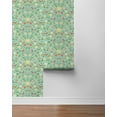 thumbnail image 3 of NextWall  Bird Toile Peel and Stick Wallpaper 20.5 in. W x 18 ft. L - Aquamarine, 3 of 8