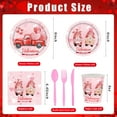 thumbnail image 5 of Valentine Tableware Valentines Party Supplies Disposable Heart Party Plates Napkins Cups Banner Heart Decor for Romatic Night Design3 Serves 24, 5 of 8