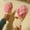 Pink, variant on Women Bubble Fuzzy Satin Bow Ribbed Trim Closed Toe Slippers Soft Plush Warm Indoor House Slides Gray 4-5