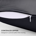 thumbnail image 5 of Black Cooling Pillow Cases Set of 2 Derived from Bamboo, Ultra Soft and Silky Satin Pillowcase with Zipper, Standard Size Pillow Cover for Hot Sleepers, Hair & Skin Friendly, 5 of 8