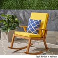 thumbnail image 3 of Noble House Champlain Outdoor Acacia Wood Rocking Chair in Teak and Yellow, 3 of 13
