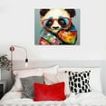 thumbnail image 4 of JRXY Colorful Cartoon Animal Wall Art Canvas Print Funny Cute Panda Frog Pig Orangutan Pictures for Kids Bedroom Nursery Decor Artwork Framed  20x16in, 4 of 4