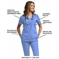 thumbnail image 3 of Green Town Scrubs for Women - Tuck-In V-Neck Scrub Top, Stretch Fabric, Lightweight, Easy Care, 3 of 7