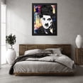 thumbnail image 3 of Stephen Chambers 25x32 Black Modern Wood Framed Wall Art Titled - Charlie Chaplin 10, 3 of 6