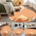 thumbnail image 6 of Mountain Line Round Rug 6ft Washable Circle Kitchen Rugs Non Slip Boho Minimalist Landscape Art Sun Orange Large Area Rug Indoor Floor Carpet for Bedroom Living Room Home Office Dining Room Nursery, 6 of 7