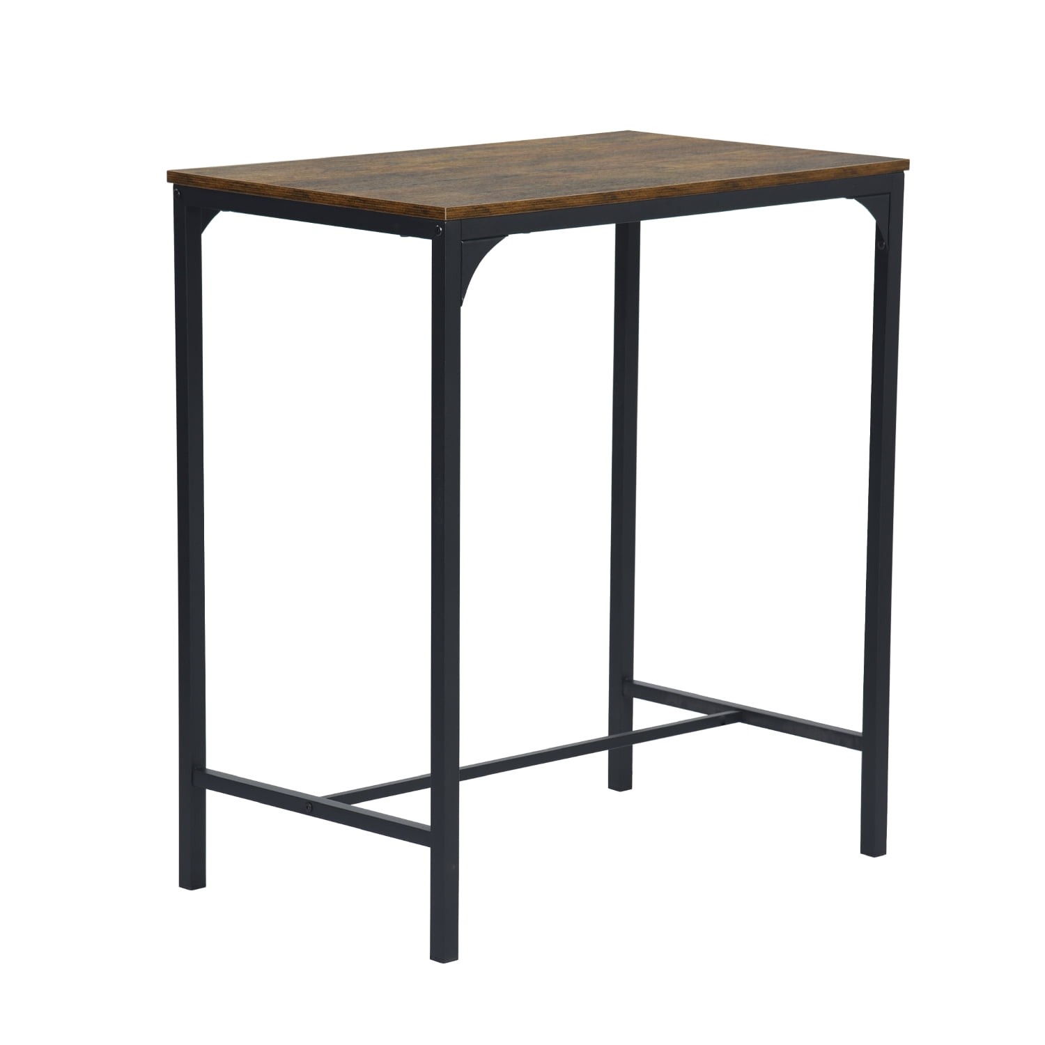 Homy Casa 35.4" Bar Table with 2 Stools, 3-Piece Set, Brown, Perfect for Small Spaces and Home Bars
