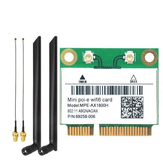Tarjeta RTL8852BE WIFI6 + 2 antenas AX1800M WiFi Bluetooth 5.2 2.4GHz/5GHz Adaptador de tarjeta WIFI 802.11ax para Win10/Win11