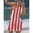 thumbnail image 3 of American Flag Swimsuit Cover Up for Women Crochet Sexy Straped Bathing Suit Swimwear Beach Dresses Shermie, 3 of 4