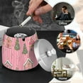 thumbnail image 4 of Yayeee Ashtray with Lid for Cigarette Smokeless Stainless Steel Home Ash Holder, Pink Gingerbread House, 4 of 7