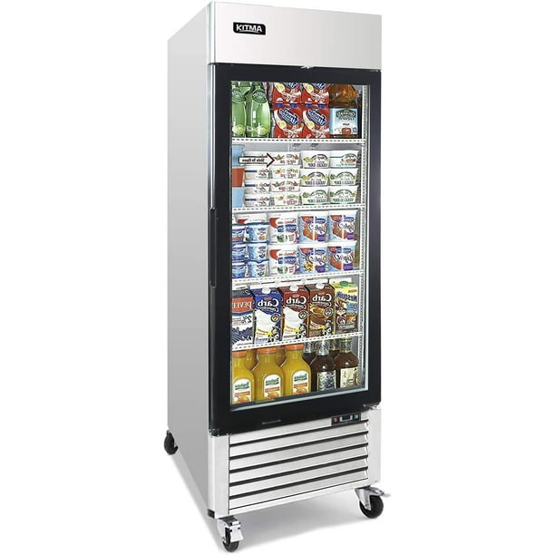 Commercial Single Glass Door Merchandiser Refrigerator KITMA 19.1 Cu