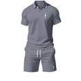 thumbnail image 4 of CONFREE Mens 2 Peice Shorts Sets Casual Men's Summer Outfits Set Graphic Polo Shirts Shorts Athletic Sweat Suit for Men, 4 of 4