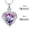 Purple/Steel, variant on Crystal Heart in the Angel Wing Cremation Jewelry for Ashes Urn Necklace Lockets for Human Ashes Pet Ashes