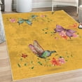 thumbnail image 1 of Butterfly Decorative Rug, Springtime Flying Moths on Vintage Style Background Wings Transformation, Quality Carpet for Bedroom Dorm and Living Room, 6 Sizes, Earth Yellow, by Ambesonne, 1 of 4