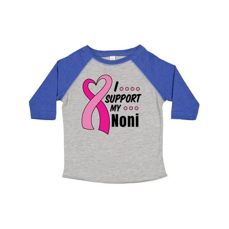 

Inktastic Breast Cancer Awareness I Support My Noni with Pink Ribbon Gift Toddler Boy or Toddler Girl T-Shirt
