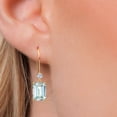 thumbnail image 3 of Gem Stone King 14K Yellow Gold Sky Blue Simulated Aquamarine and Lab Grown Diamond Earrings for Women | 4.73 Cttw | Gemstone March Birthstone | Octagon 9X7MM, 3 of 6
