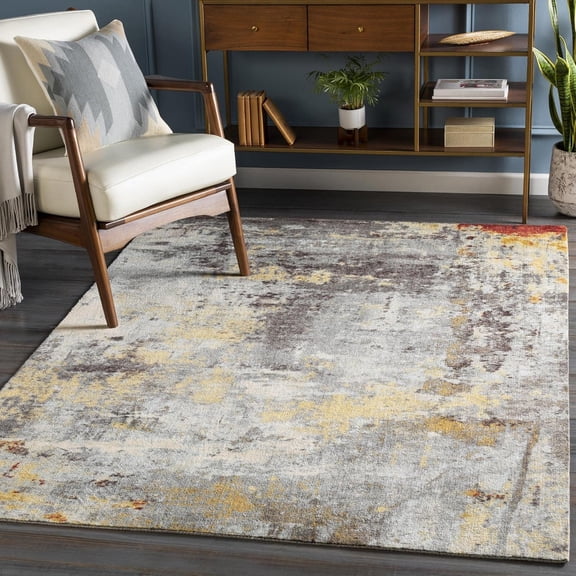 Mark&Day Area Rugs, 8x10 Narbonne Modern Charcoal Marble Area Rug, Grey Green Blue Carpet for Living Room, Bedroom or Kitchen (8' x 10')