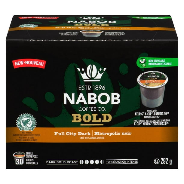 Dosettes de café Nabob Métropolis noir 292g, 30 Dosettes