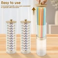 thumbnail image 3 of Ikoopy Acrylic Straw Holder, Clear Tumbler Straw Organizer Acrylic Straw Holder With Lid for Organizing Pen Cutlery Makeup Brush, 3 of 11