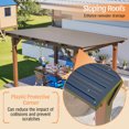 thumbnail image 3 of 13.1' x 9.7' Pergola, Outdoor Wood Gazebo, Hardtop Gazebo with Galvanized Steel Roof, Permanent Grill Gazebo, Carports with Snow Support, Shade for Garden, Patio backyard Deck, 3 of 9