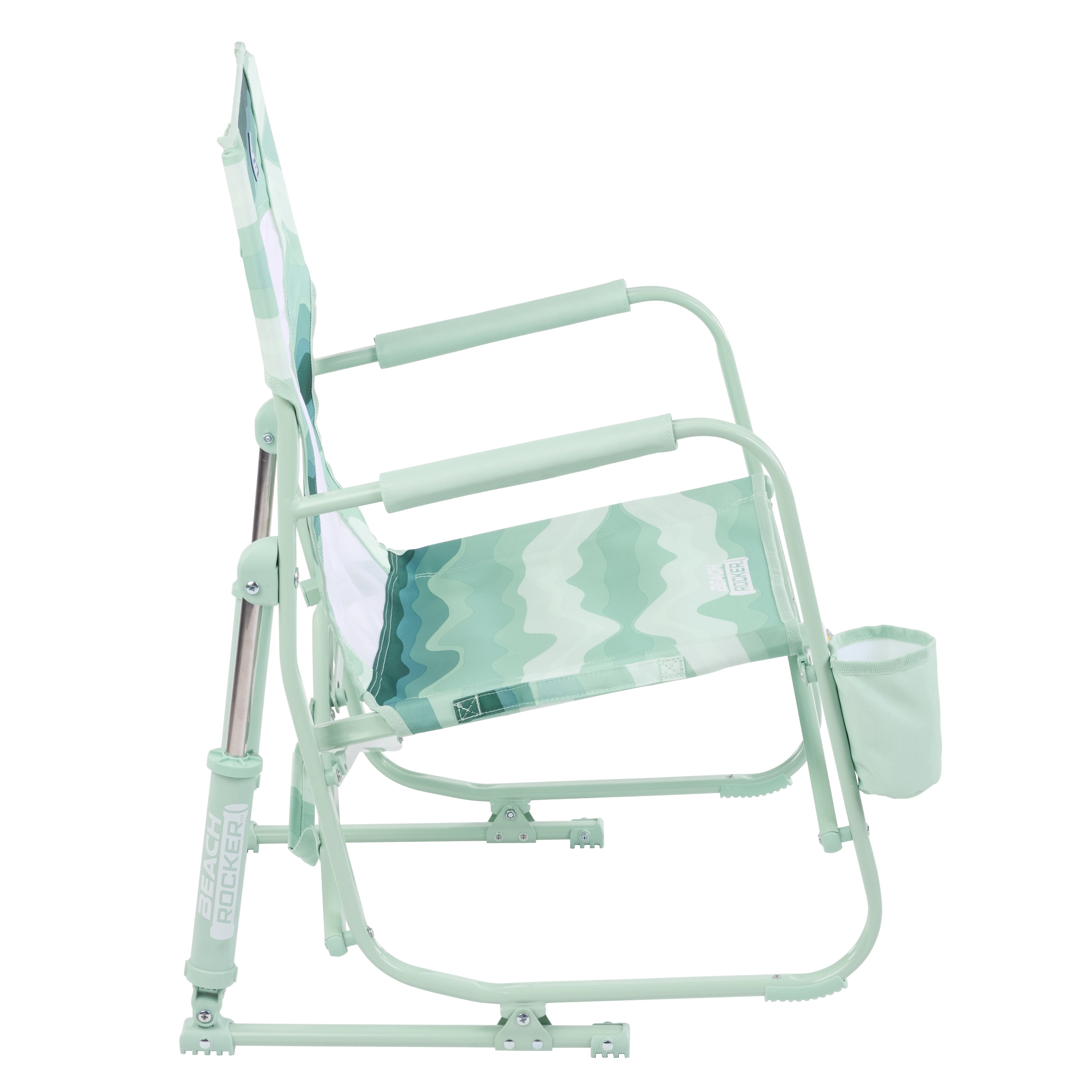 GCI Outdoor Beach Rocker Low Profile Foldable Rocking Chair Wave Green Steel/Aluminum