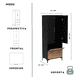 thumbnail image 5 of Closet, Armario, Ropero organizador, 2 puertas y zapatera Negro, 5 of 5