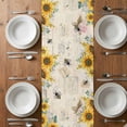 thumbnail image 6 of Sunflower Bee Table Runner - 120 Inch Long, Kitchen Dining Table Runner Dresser Scarves, Summer Gnomes Hydrangea Floral Farmhouse Decor for Coffee Tables Wedding Party Banquet, 6 of 8