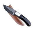 thumbnail image 1 of Custom Made Damascus Skinner Knife w/ Buffalo-Horn Handle, 1 of 3