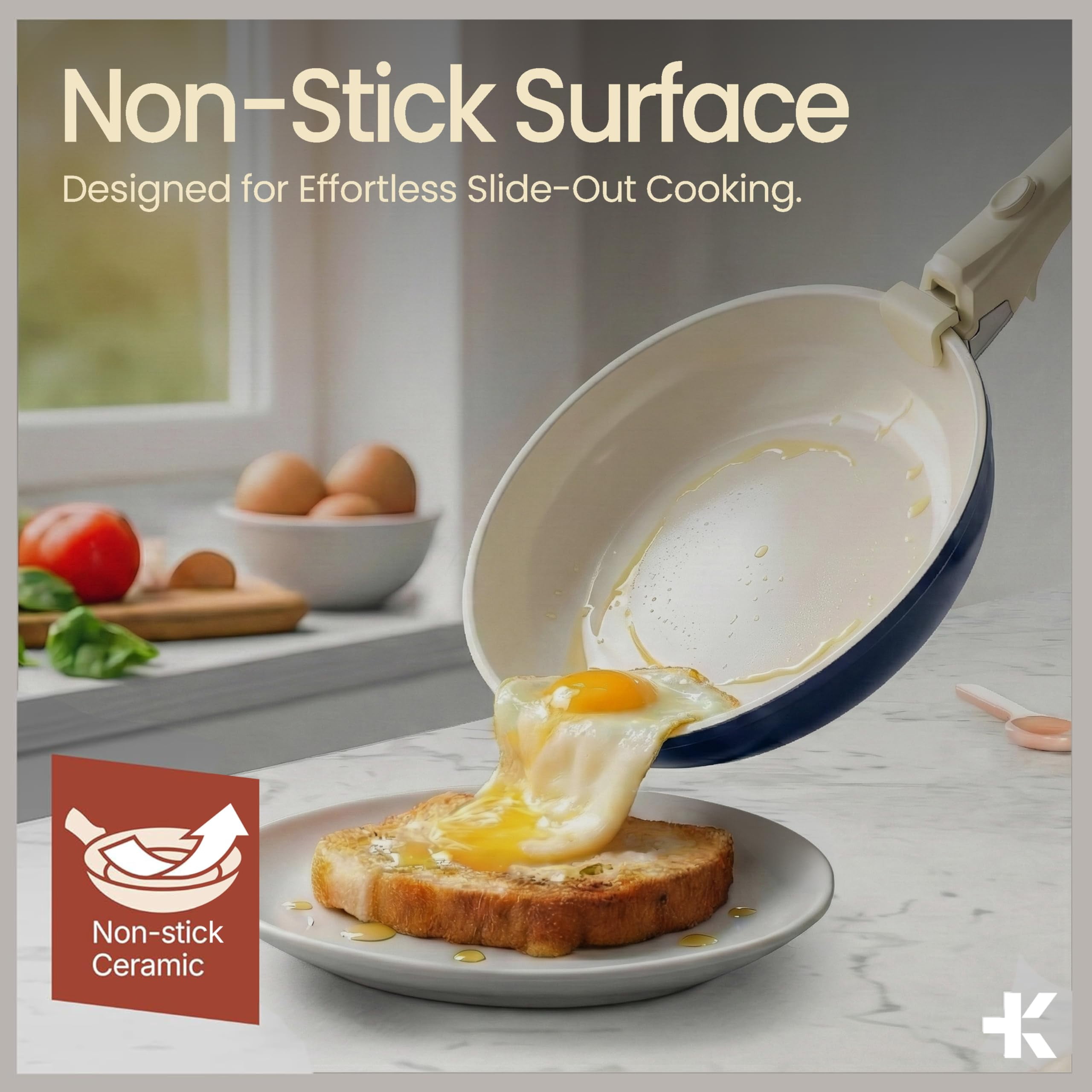 Bakken 17-Piece Ceramic Coated Aluminum Cookware Set, Nonstick Pots & Pans with Lids, Silicone Utensils & Oven Mitts, All-Stovetop Safe to 500°F