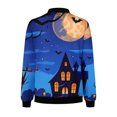 thumbnail image 5 of WXLWZYWL Womens Halloween Bomber Jacket Funny Spooky Ladies Coat Ghost Floral Graphic Cardigan Zip Up Long Sleeve Dressy Tops Moto Biker Windbreaker, 5 of 5