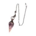 thumbnail image 3 of Natural Crystals Pendulum Gemstone Dowsing Pendulum 6 Faceted Hexagonal Pointed Pendant for , Energy Balancing Golden, 3 of 8