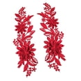 thumbnail image 6 of HILABEE 3x2Pcs Lace Applique Flower Embroidery Applique for Wedding Prom Dress Clothes Red, 6 of 8