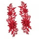 thumbnail image 5 of 2 piezas de apliques de flores de encaje, adornos de tela de encaje, apliques florales bordados finos Rojo, 5 of 9