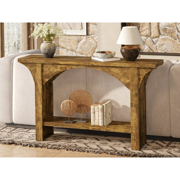 Tarnorci Narrow Console Table with Storage,Farmhouse Entryway Table for Foyer, Hallway, Living Room & Behind Sofa – Sturdy, Waterproof, Easy Assembly
