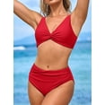 thumbnail image 3 of Sociala Women Ruched Two Piece Swimsuit Knot Twist Bikini Set V Cut Bathing Suits 2026 Swimwear, 3 of 7