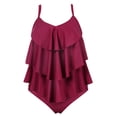 thumbnail image 2 of Purcoar Swimsuits for Women Two Piece Bathing Suits Ruffled Top with High Waisted Bottom Bikini Set, 2 of 5