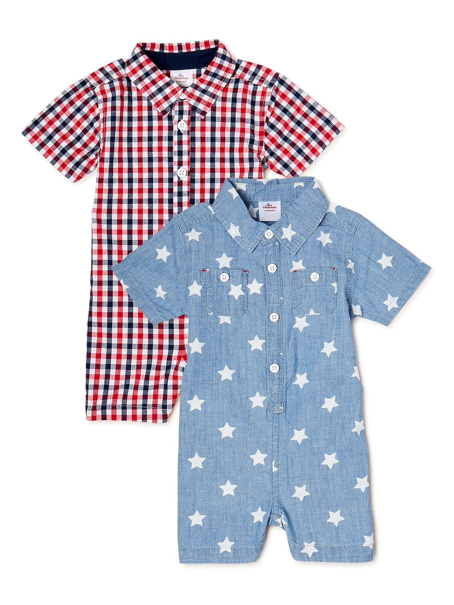 Americana Baby Boy Rompers, 2Pack, Sizes 0/3 Months24 Months