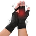 thumbnail image 6 of Xinwanna 1 Pair Half Finger Wrist Protective Elastic Ridding Gloves Copper Fiber Arthritis Compression Gloves Cycling Accessories (Black,S), 6 of 12
