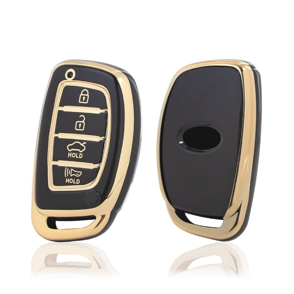 Xotic Tech 2X Black TPU Full Protect Remote Control Key Fob Cover Shell Case Compatible with Hyundai Elantra GT Ioniq Sonata Tucson Accent Creta Venue I40 X35 I45