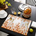 thumbnail image 3 of Orange Eucalyptus Leaves Placemats Set of 12, Watercolor Spring Summer Botanical Placemats for Dining Table, Place Mats for Kitchen Tabletop, Waterproof Wipeable Dining Table Mats Set, 3 of 9