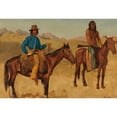 thumbnail image 2 of Albert Bierstadt 24x18 Black Ornate Framed Double Matted Museum Art Print Titled: Trapper and Indian Guide on Horseback, 2 of 5
