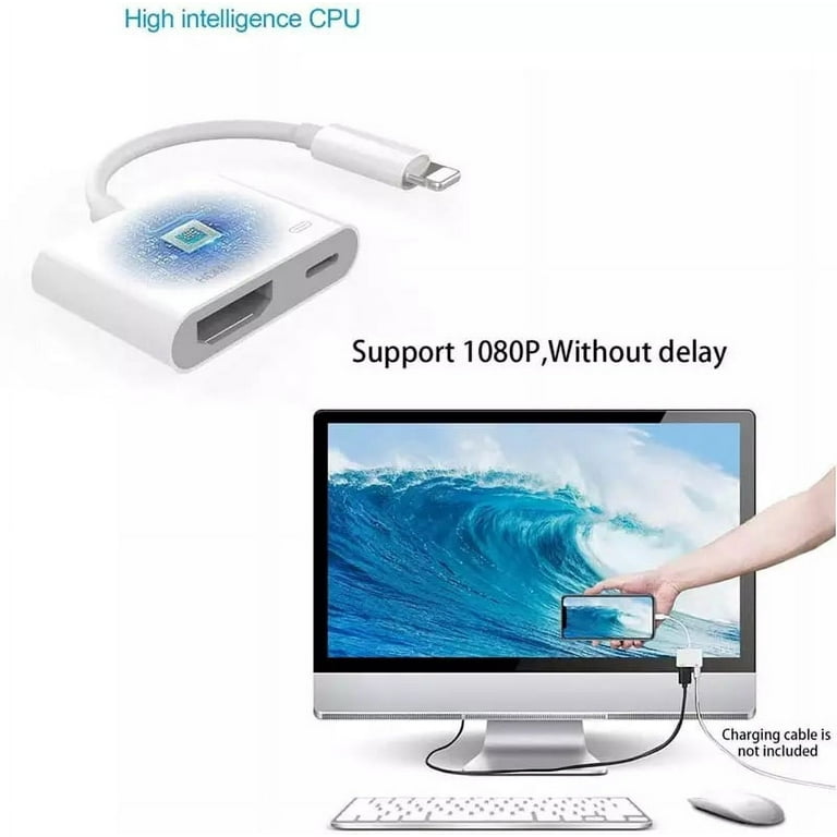 1080P HDMI Mirror Phone to HDTV TV Cable Adapter For iPhone 14 Plus/ Pro  Max/Pro