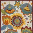 thumbnail image 4 of HomeRoots 479411 12 x 15 ft. White Yellow & Blue Floral Non Skid Indoor & Outdoor Rectangle Area Rug, 4 of 6