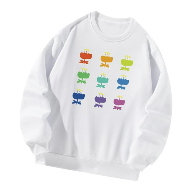 Sudadera con cuello redondo para mujer, manga larga, cuello redondo, para pescar y ir de compras L
