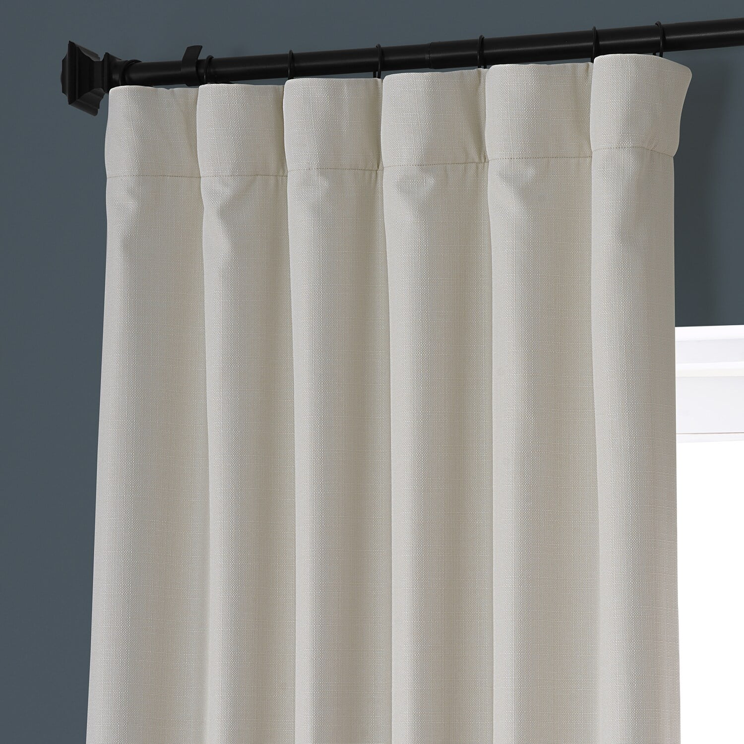 Signature Excursion Ivory Faux Linen Blackout Curtain (1 Panel), Excursion Ivory, 50W X 108L